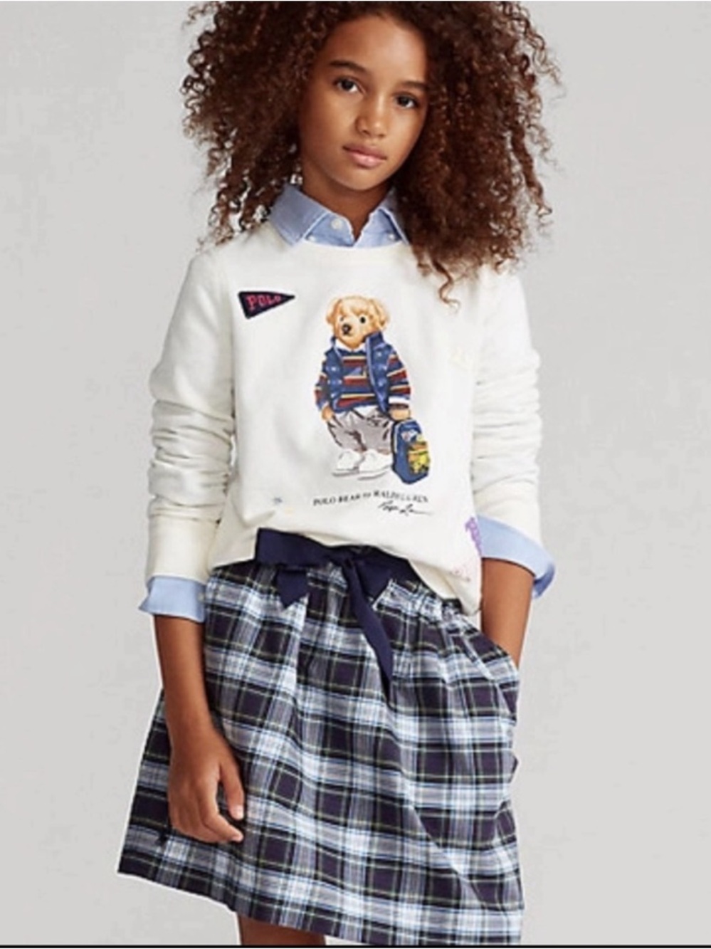 Polo Ralph Lauren Girlâs Tartan Plaid Oxford Skirt